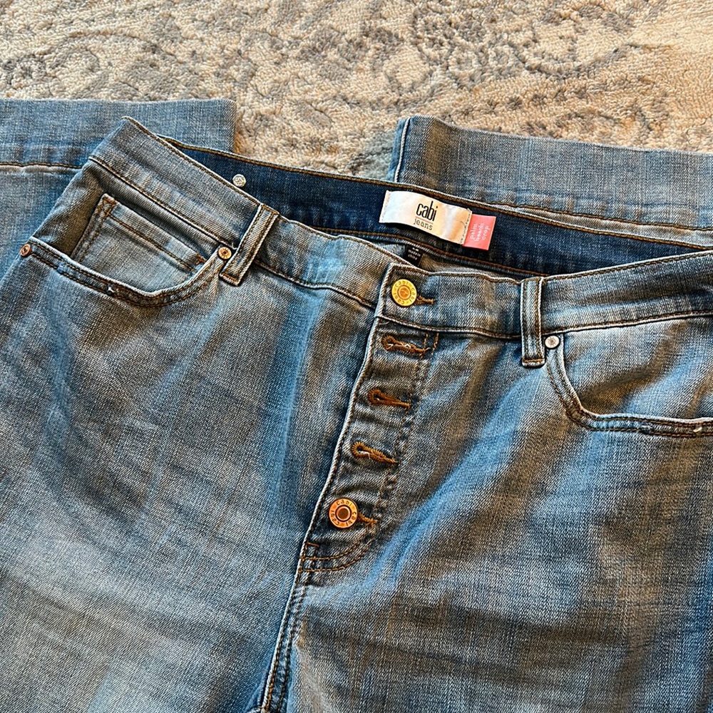 Cabi Palm Beach Crop jeans, button fly, size 12